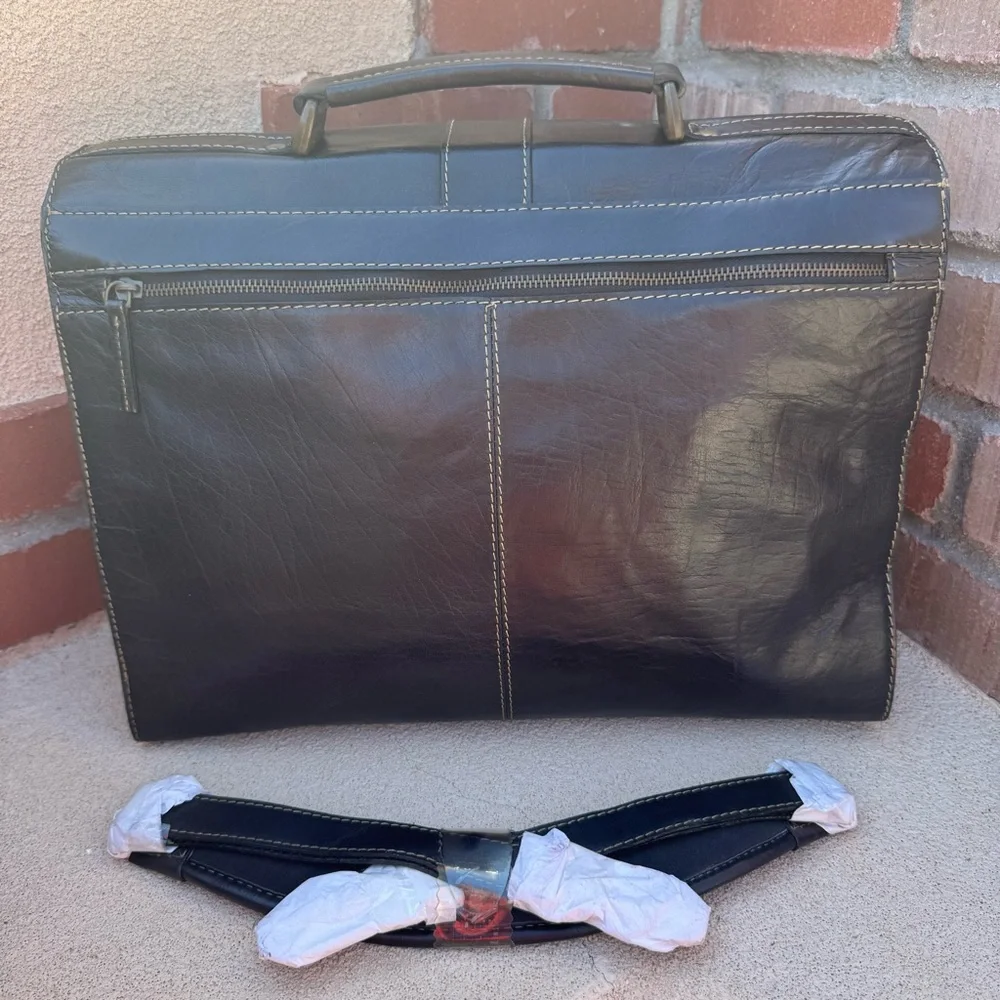 🆕Wilson's Leather Pelle Studio briefcase/laptop compatible in Vintage Black